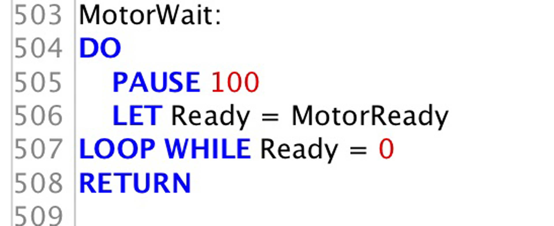 Motor wait
